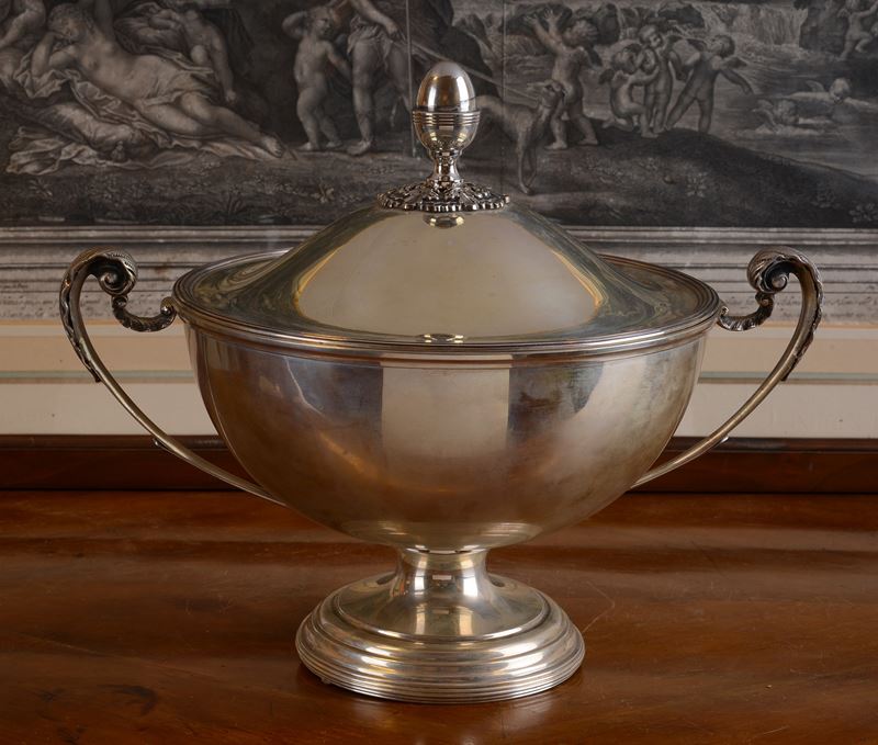 Grande Coppa Centrotavola in Argento del Bono, Firenze