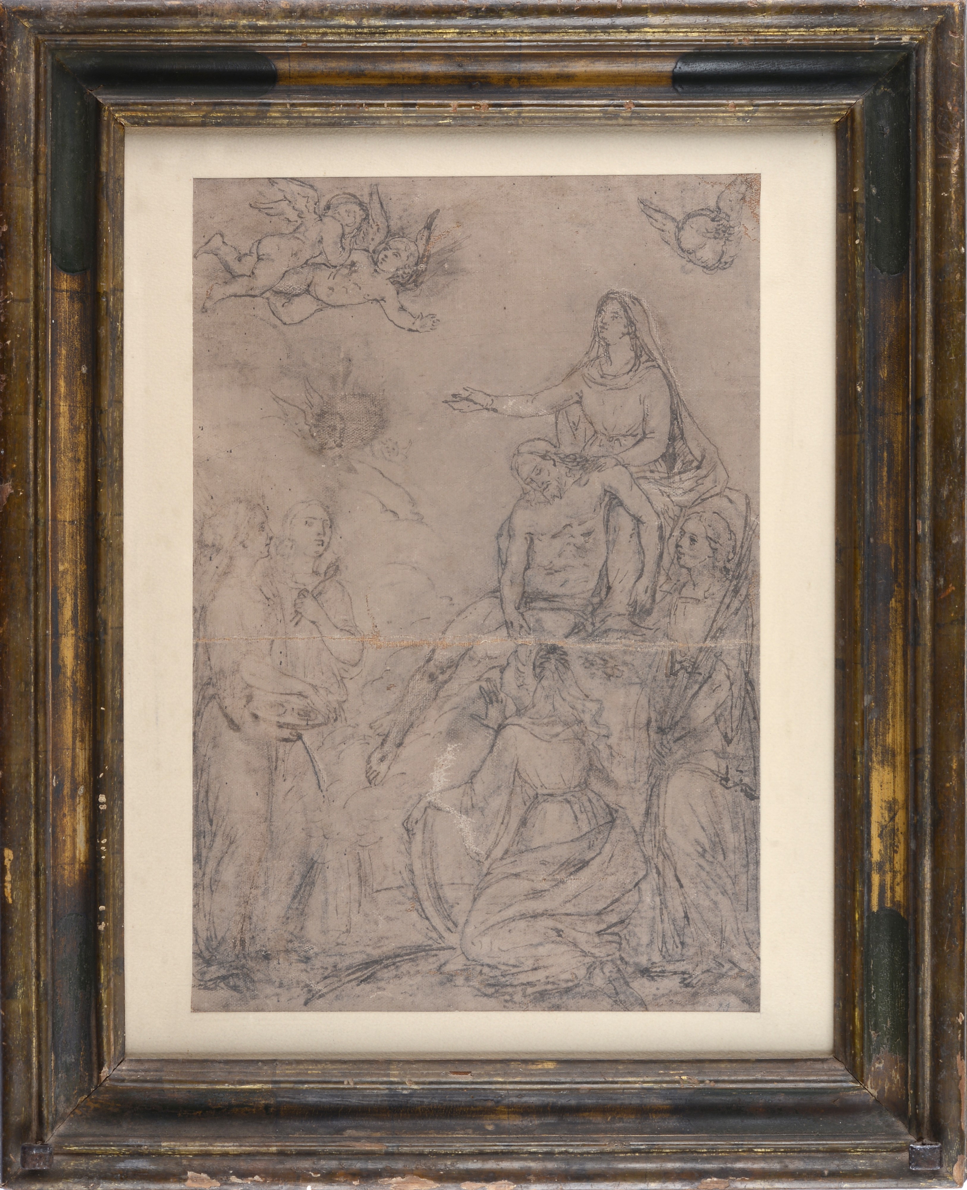 Anonimo, XIX - XX Sec. - Cristo in Pietà con Angeli