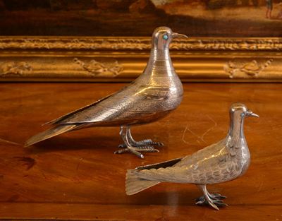 Coppia di Volatili in Argento