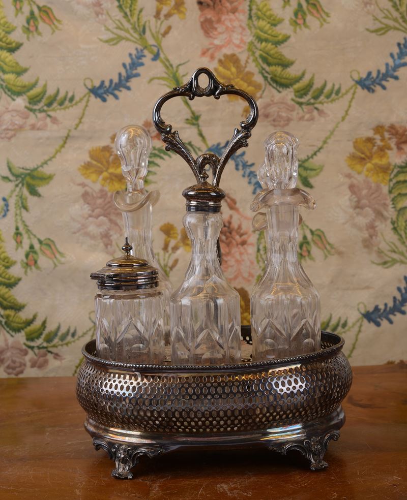 Cruet in metallo argentato