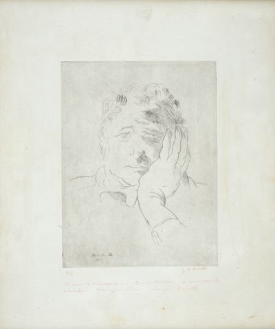 Anonimo del XX secolo, Ritratto di uomo, acquaforte (1966)