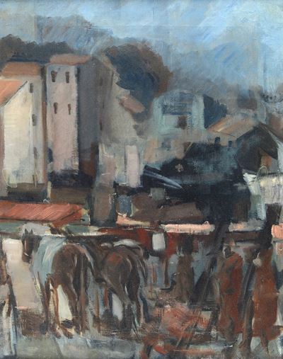 Paesaggio con Figure e Cavalli