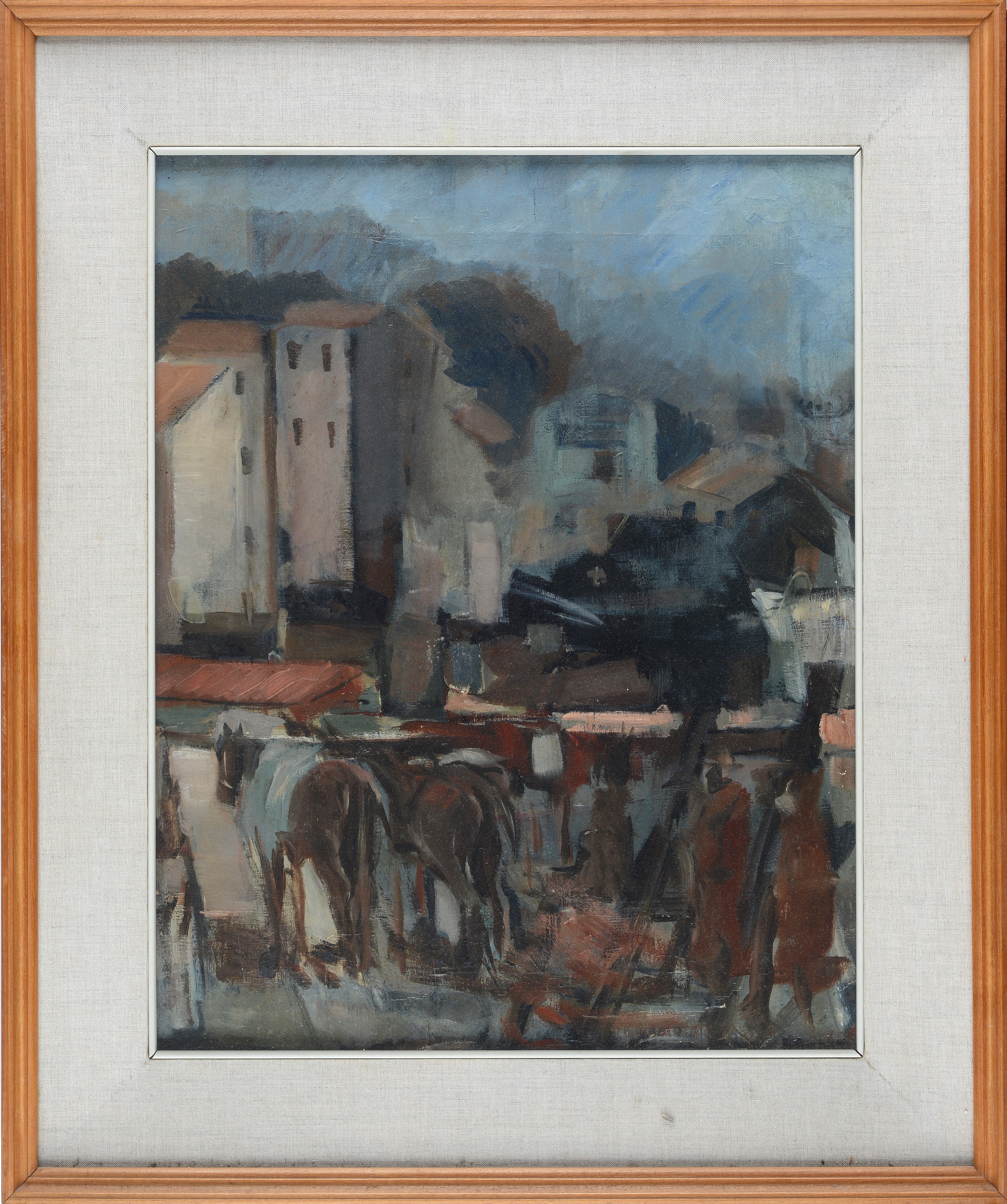 Giulio Cesare Giachetti - Paesaggio con Figure e Cavalli