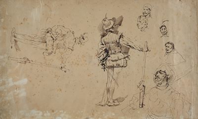 Studi di Armigero e Figure