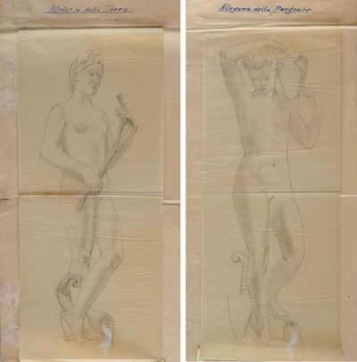 Studio per Sculture (allegoria della Terra e Allegoria della Sorgente)