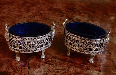 Coppia di Saliere Impero in Argento