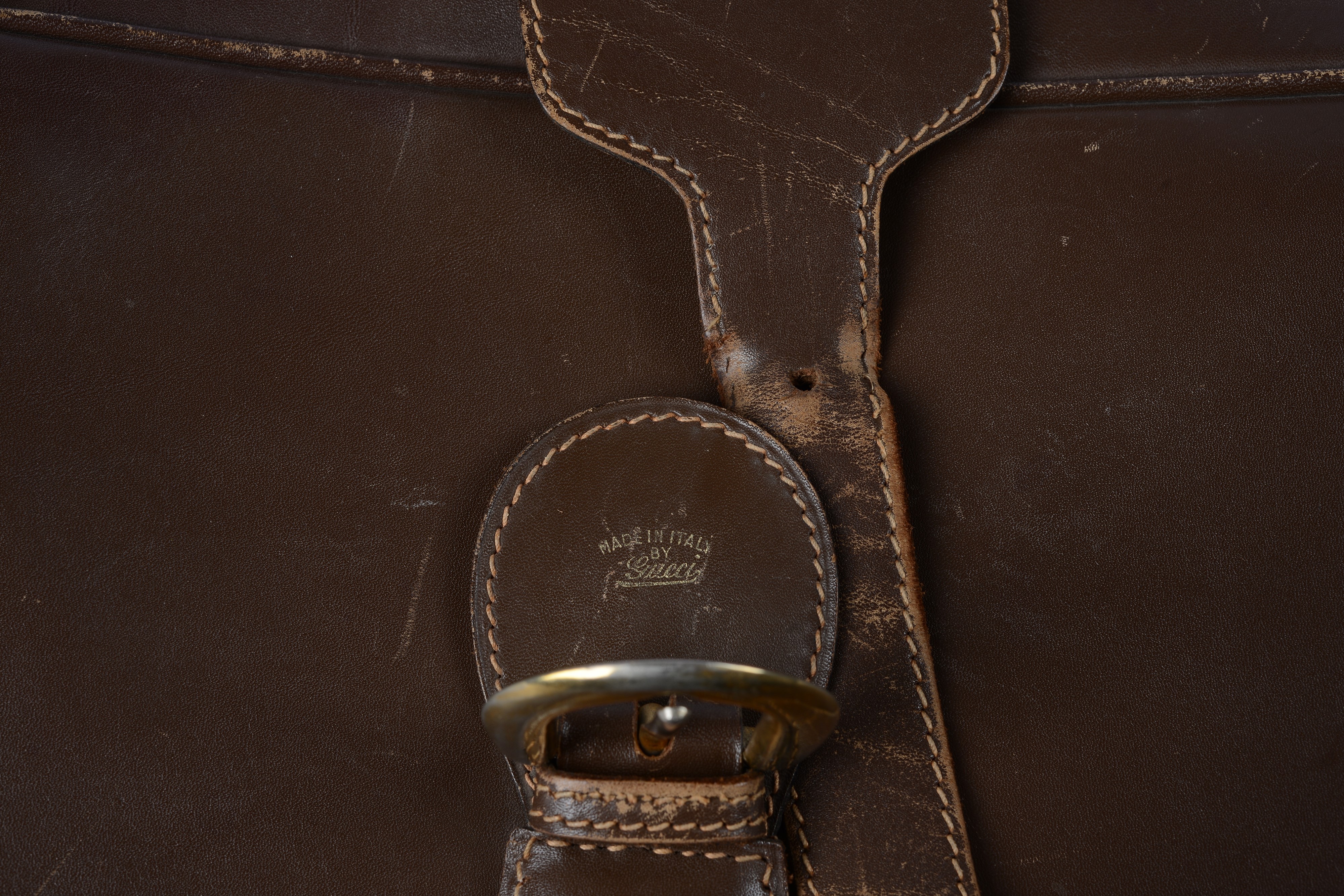 Valigia in pelle marrone