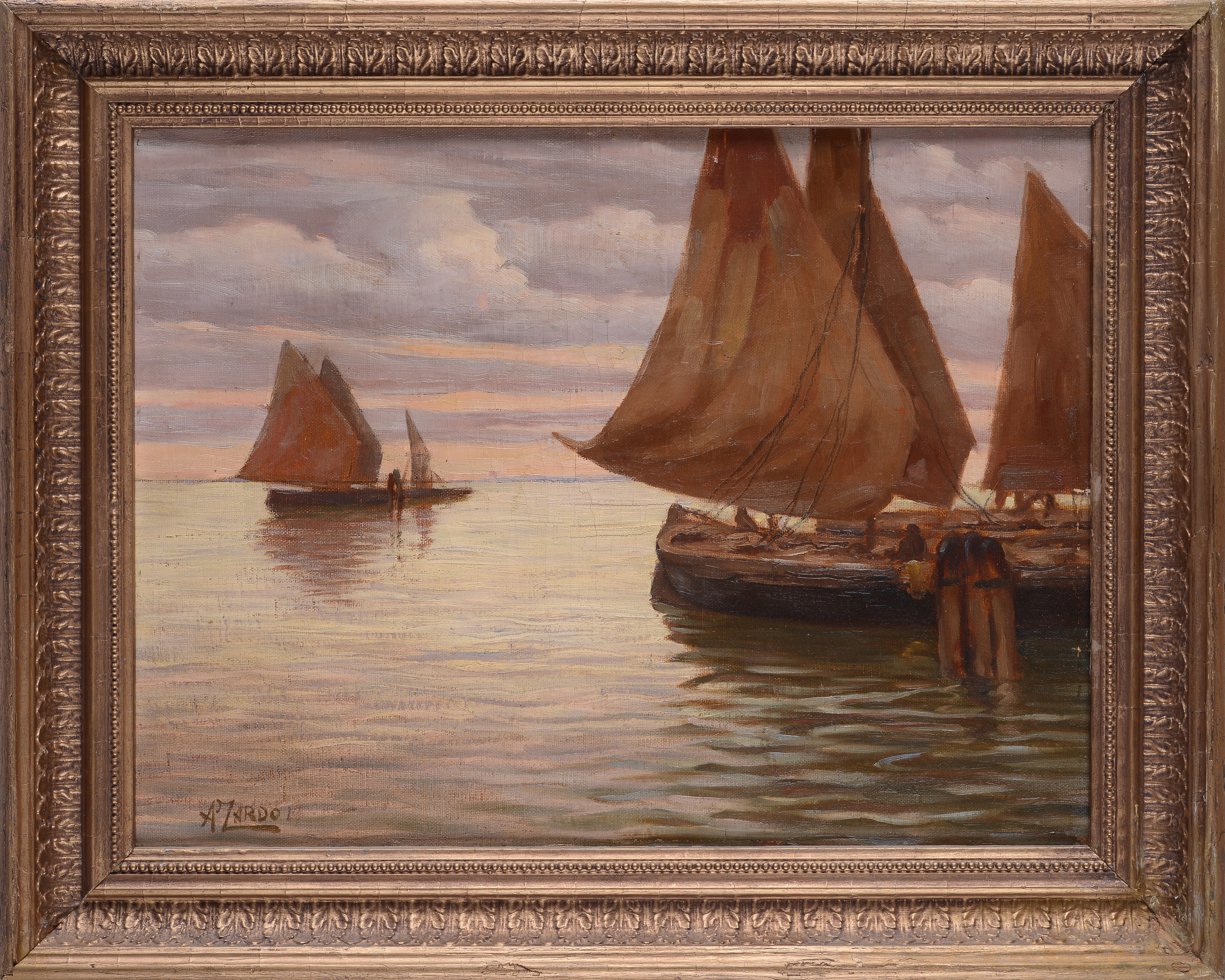 Alberto Zardo - Marina con Barche
