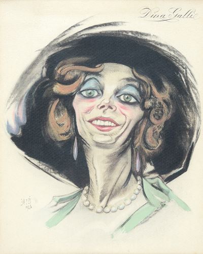 Caricatura di Dina Galli