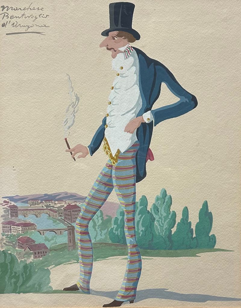 Caricatura del Marchese Bentivoglio D'aragona