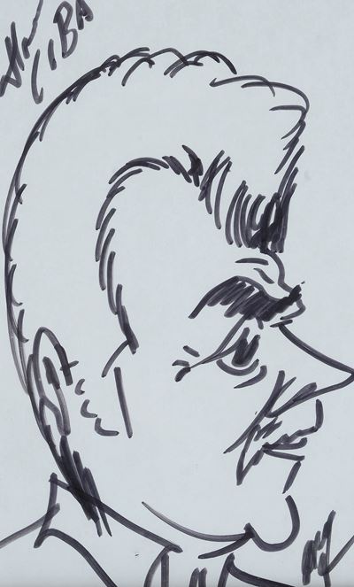 Caricatura con Uomo con Baffi