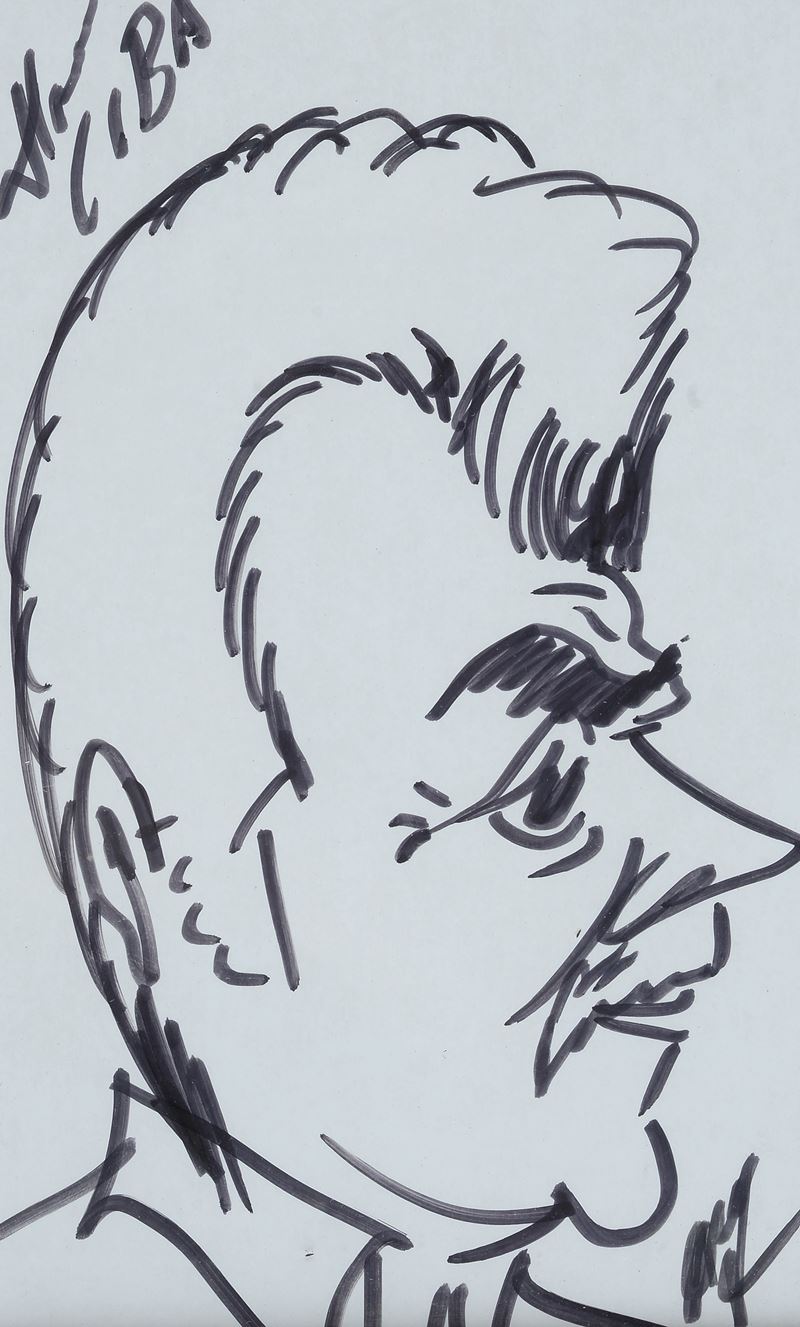 Caricatura con Uomo con Baffi