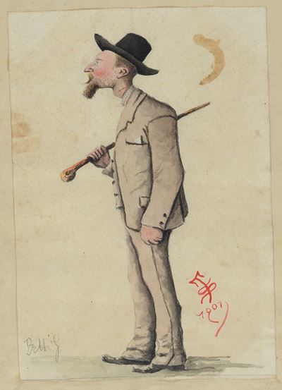 Caricatura Raffigurante Telemaco Signorini