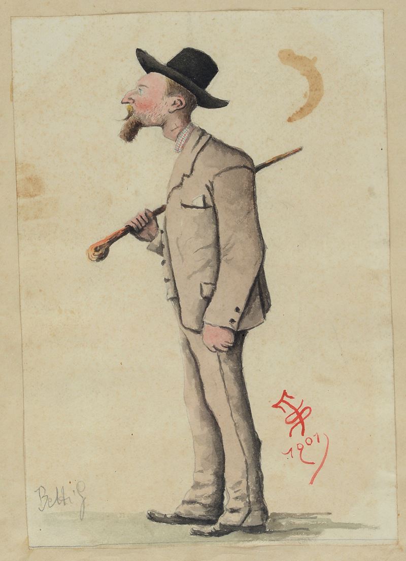 Caricatura Raffigurante Telemaco Signorini