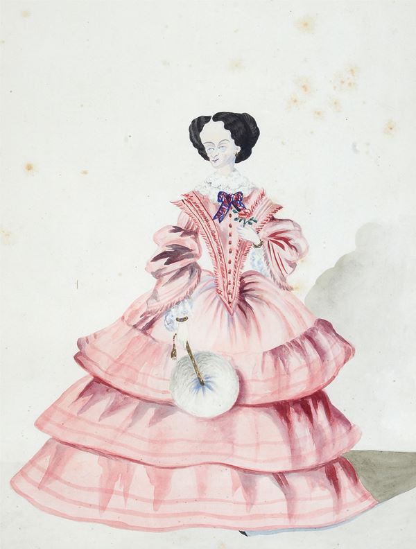 Melchiorre Delfico - Caricatura di dama