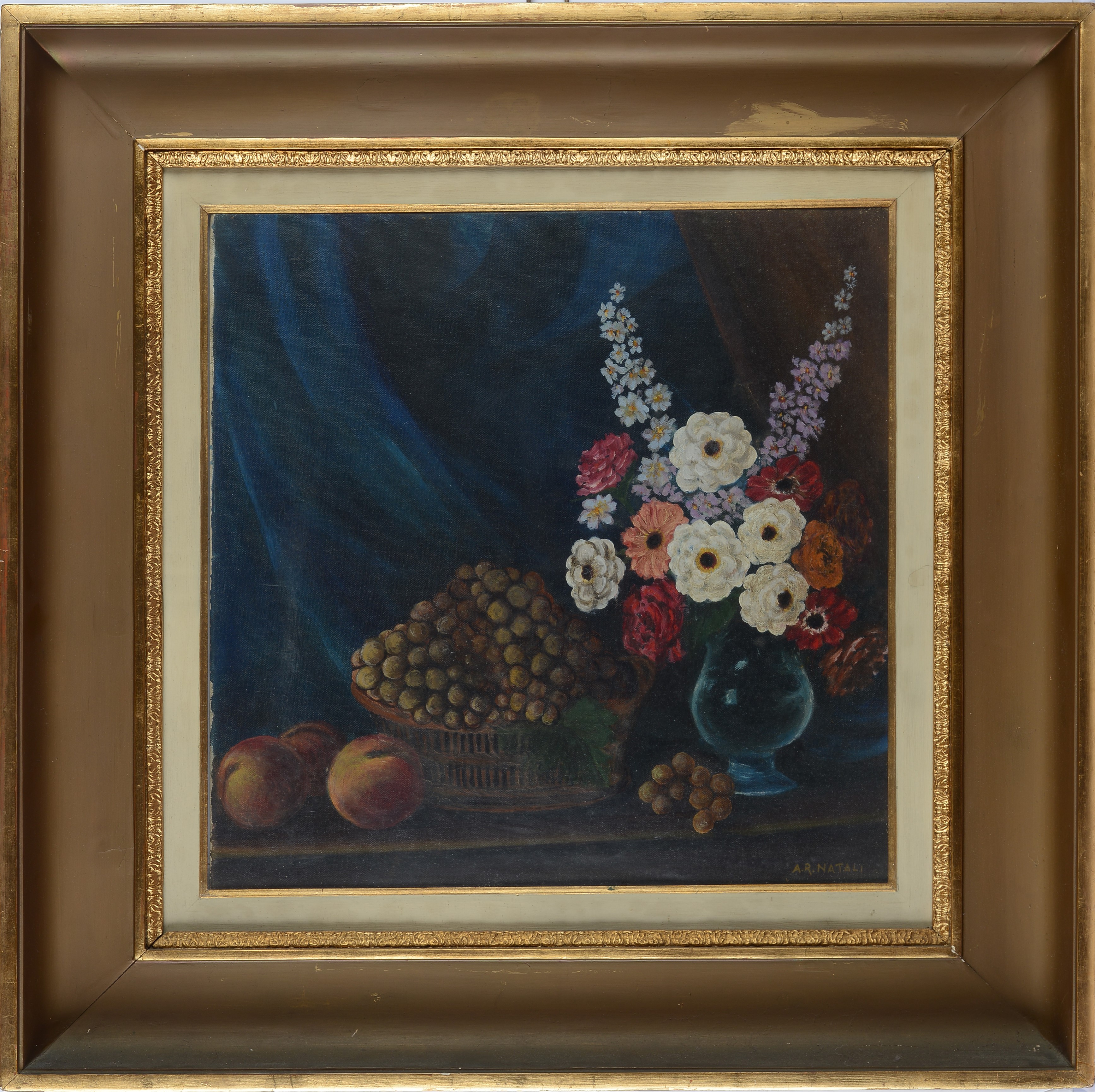 Athos Rogero Natali - Natura Morta con Frutta e Fiori