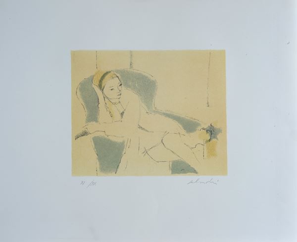 Aldo Salvadori : Donna seduta  - Litografia - Asta GRAFICA ED EDIZIONI - Pananti Online