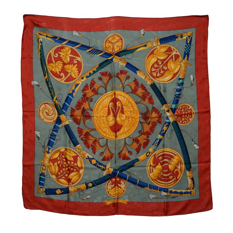 Foulard in seta jacquard “Daimyo - Princes Du Soleil Levant”