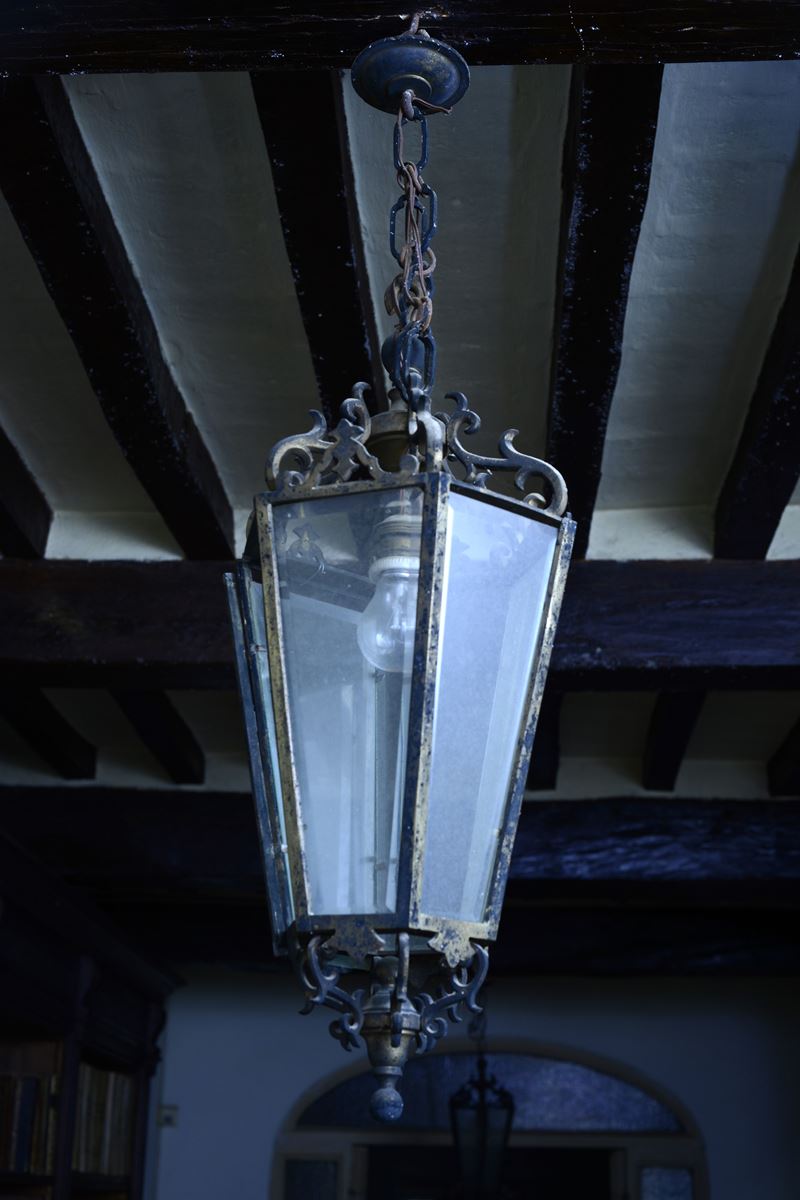 Lampadario in Metallo Brunito
