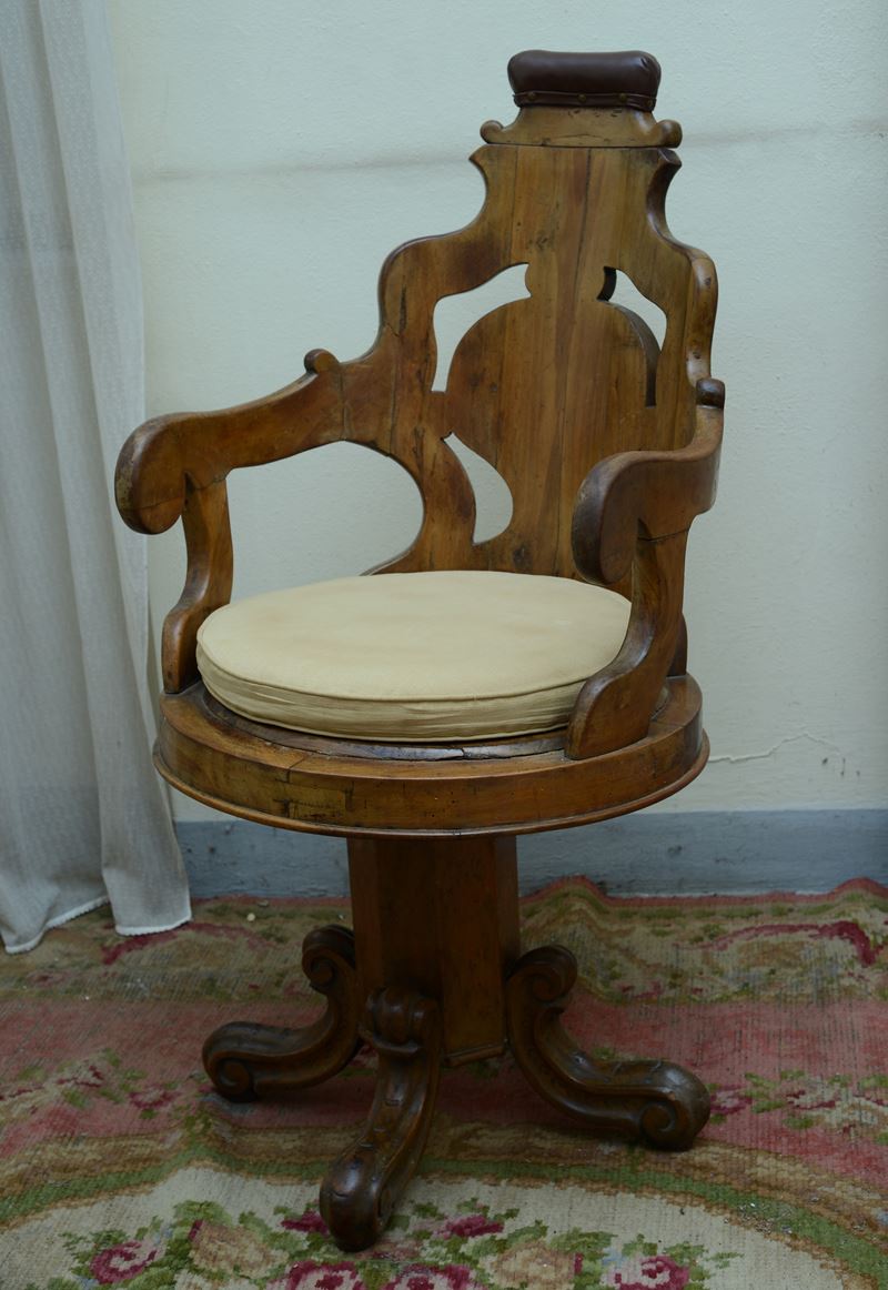 Sedia da Barbiere in Noce