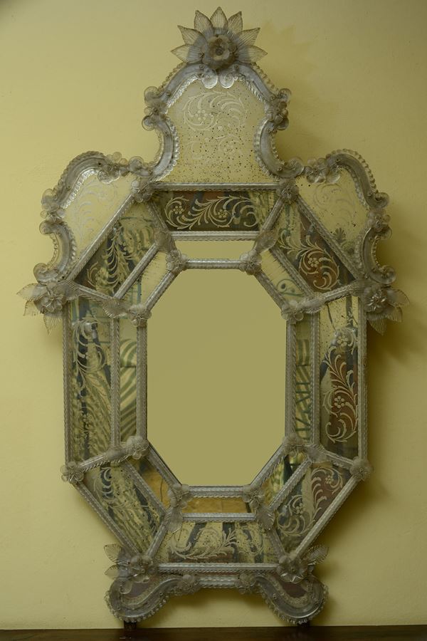 Specchiera in vetro di Murano