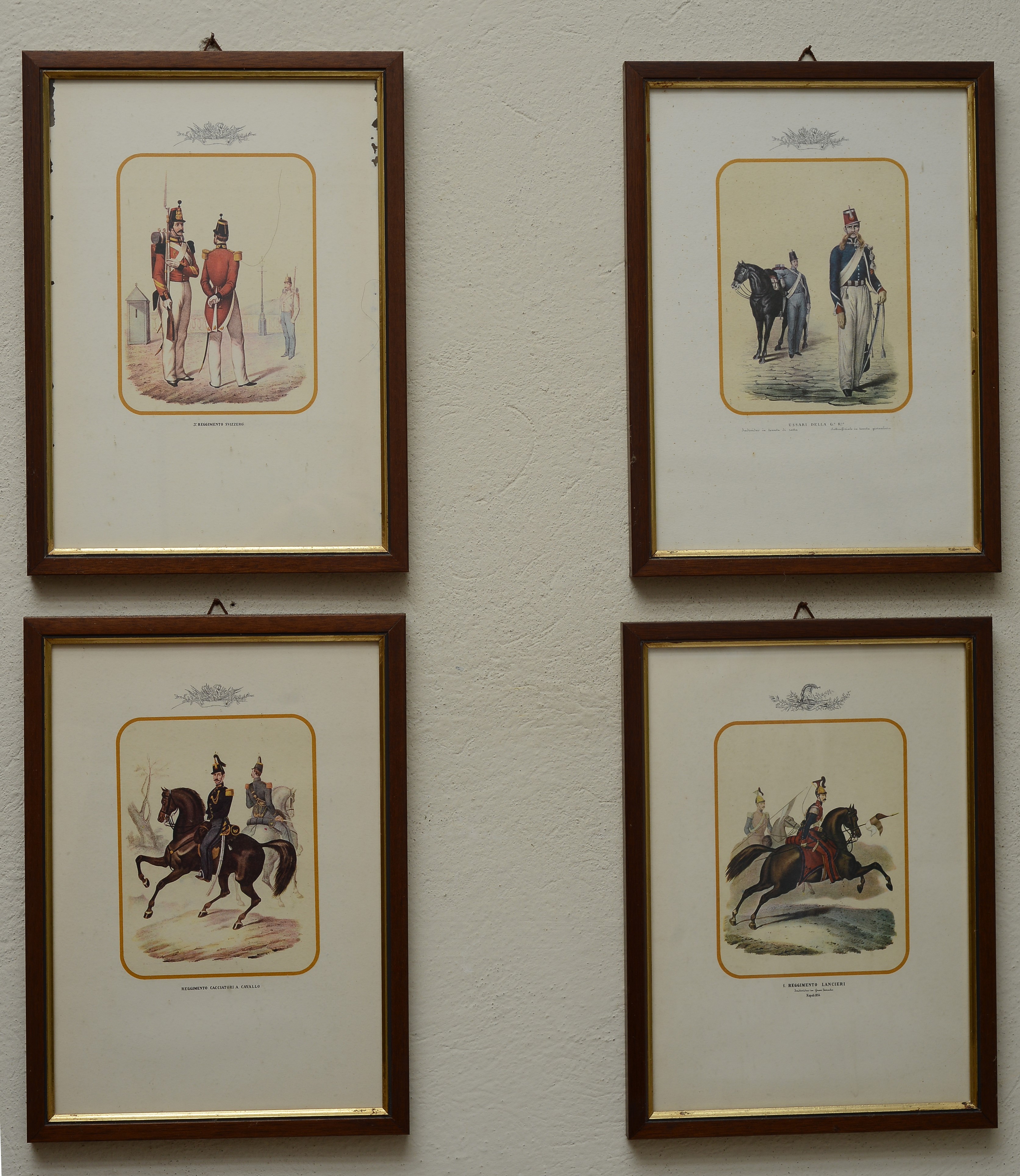 Serie di dieci piccole stampe a tema cavalleresco