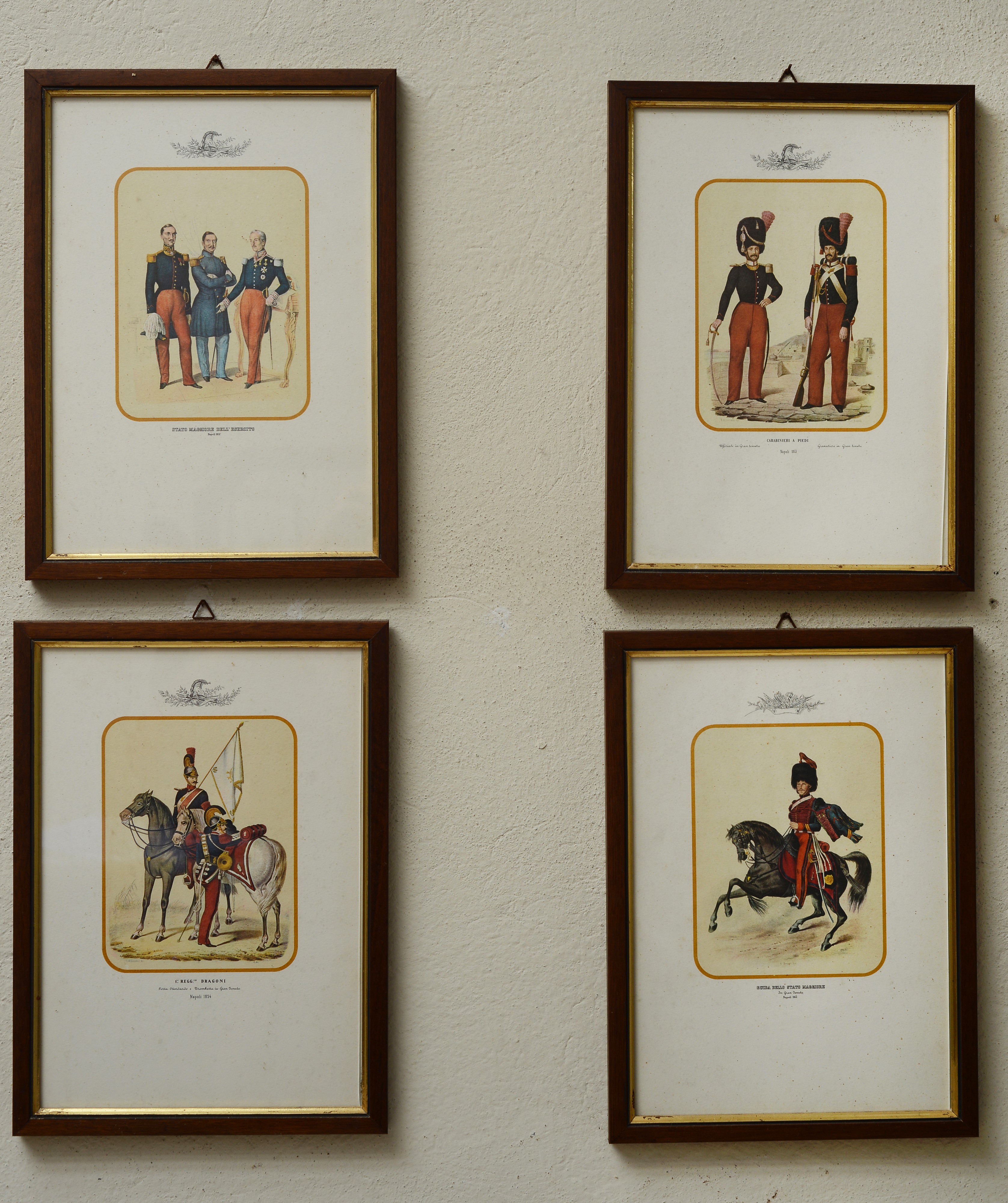 Serie di dieci piccole stampe a tema cavalleresco