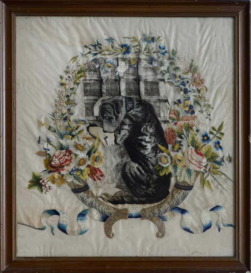 Ricamo commemorativo su tessuto