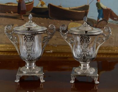 Coppia di Mostardiere in Argento