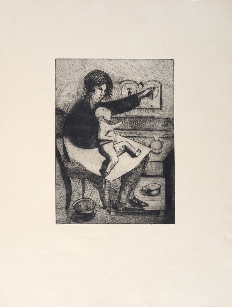 Romano Romanelli - Donna con Bambino