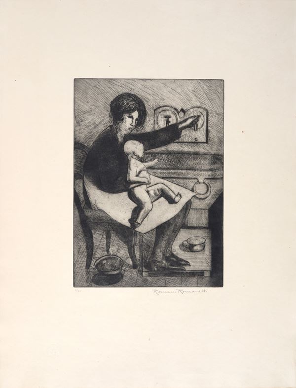 Romano Romanelli - Donna con bambino