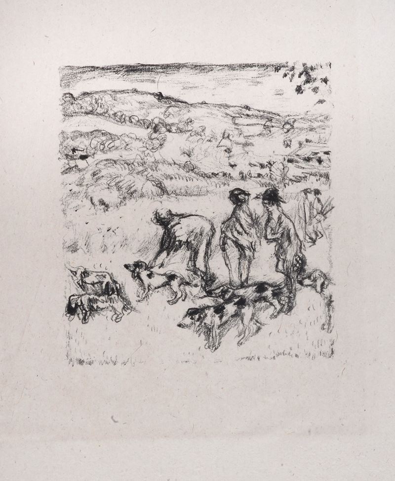Anonimo, XIX Sec., Pierre Bonnard (D'apres) - Daphnis Et Chloé, le Lâcher Des Chiens