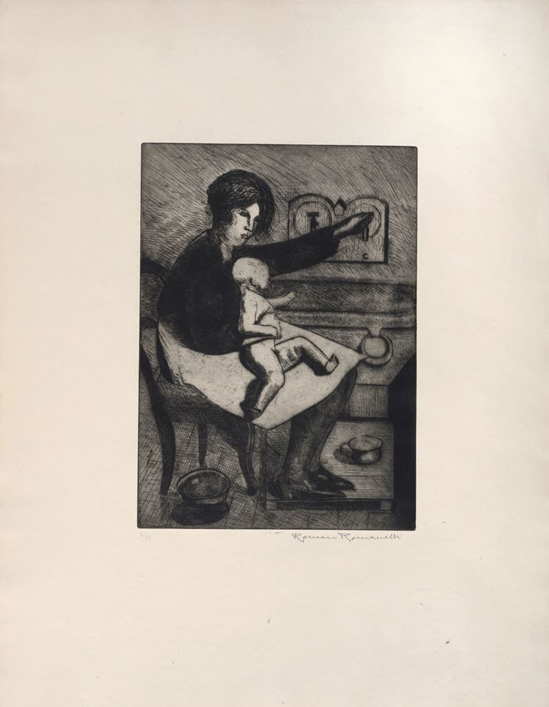 Romano Romanelli - Donna con Bambino