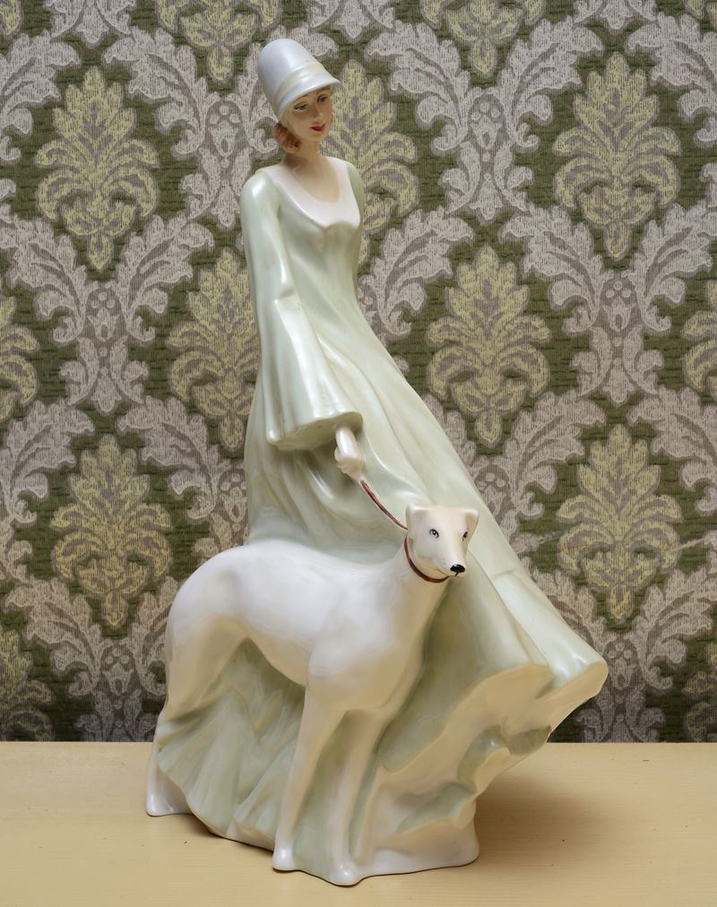 Figura Femminile con Levriero