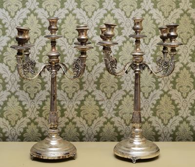 Coppia di Grandi Candelabri in Argento