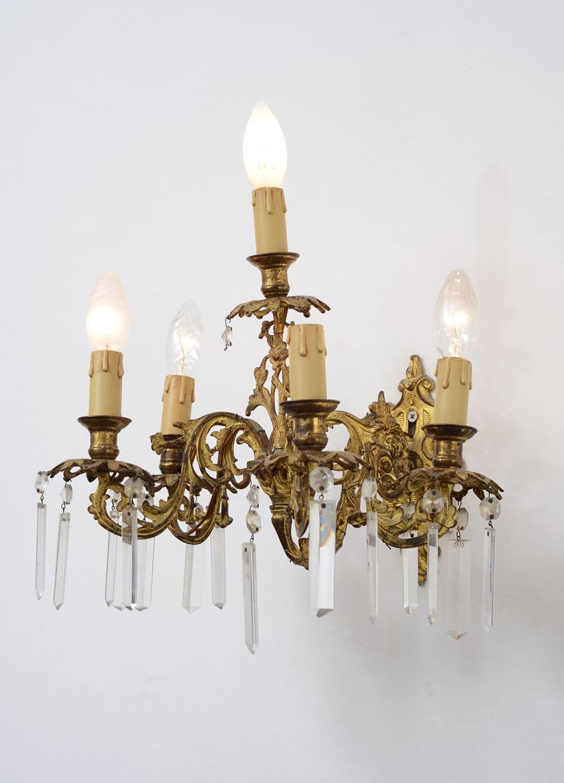 Coppia di Appliques in Bronzo Dorato