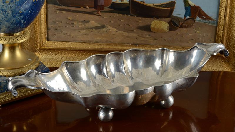Centrotavola a Navicella in Argento