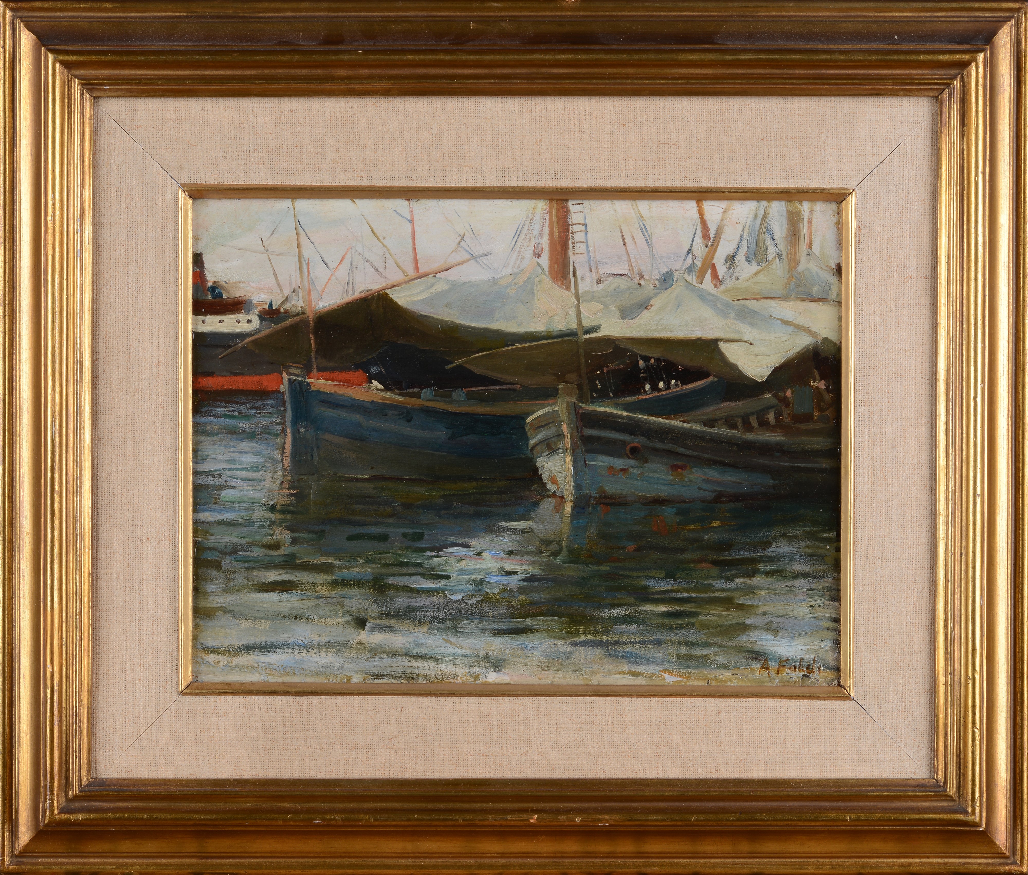 Arturo Faldi - Barche nel Porto
