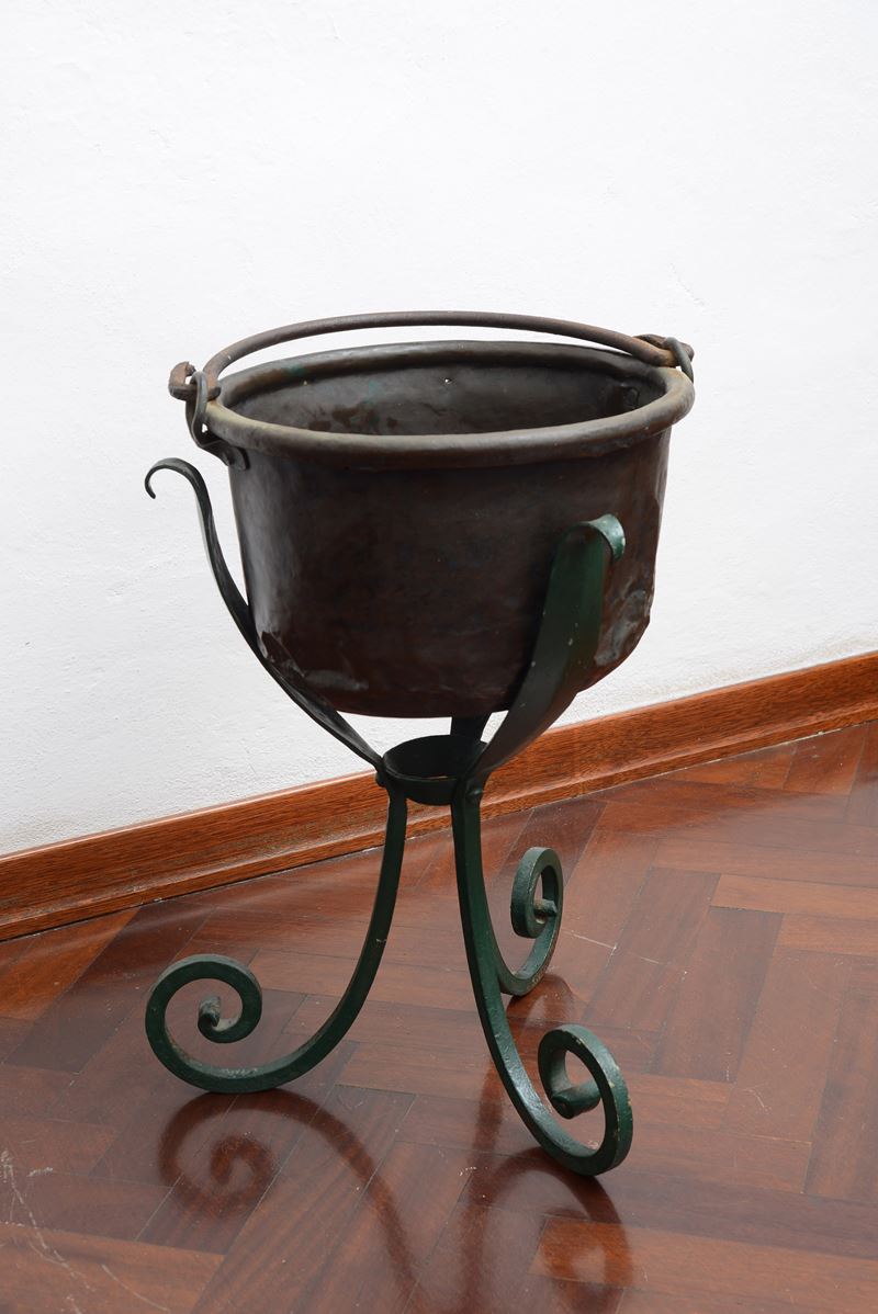 Portavaso e Paiolo in Rame