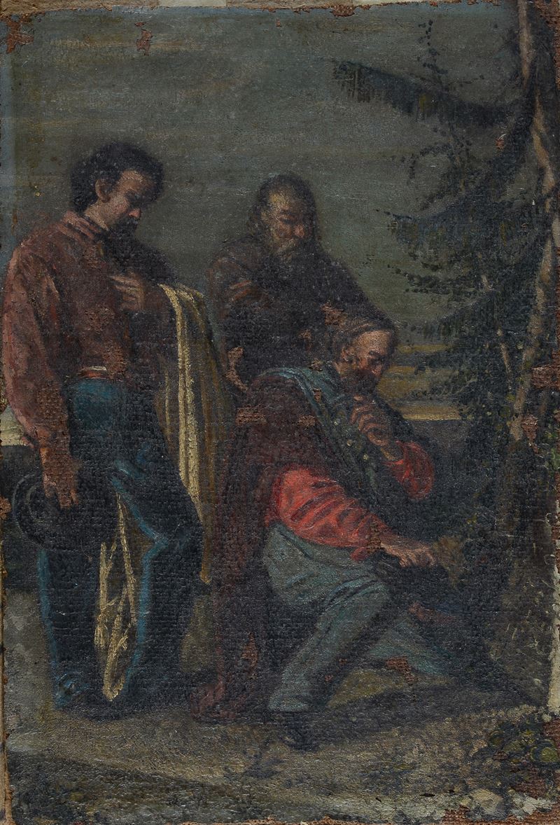 Anonimo, XIX Sec. - Scena Storica con Garibaldi