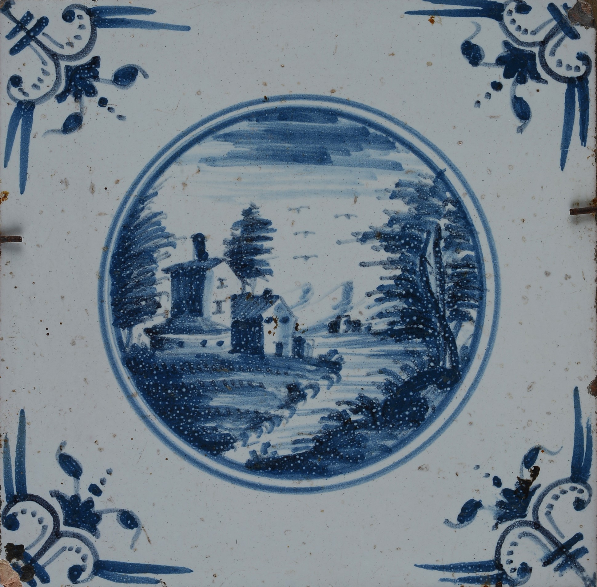 Serie di Dieci Mattonelle in Ceramica