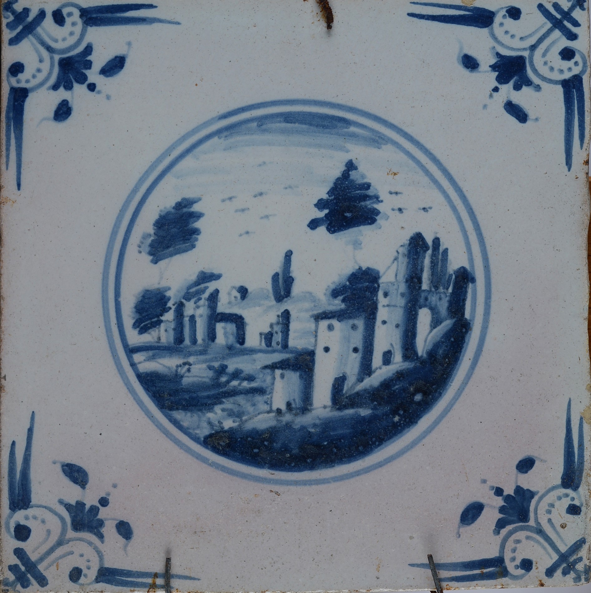Serie di Dieci Mattonelle in Ceramica