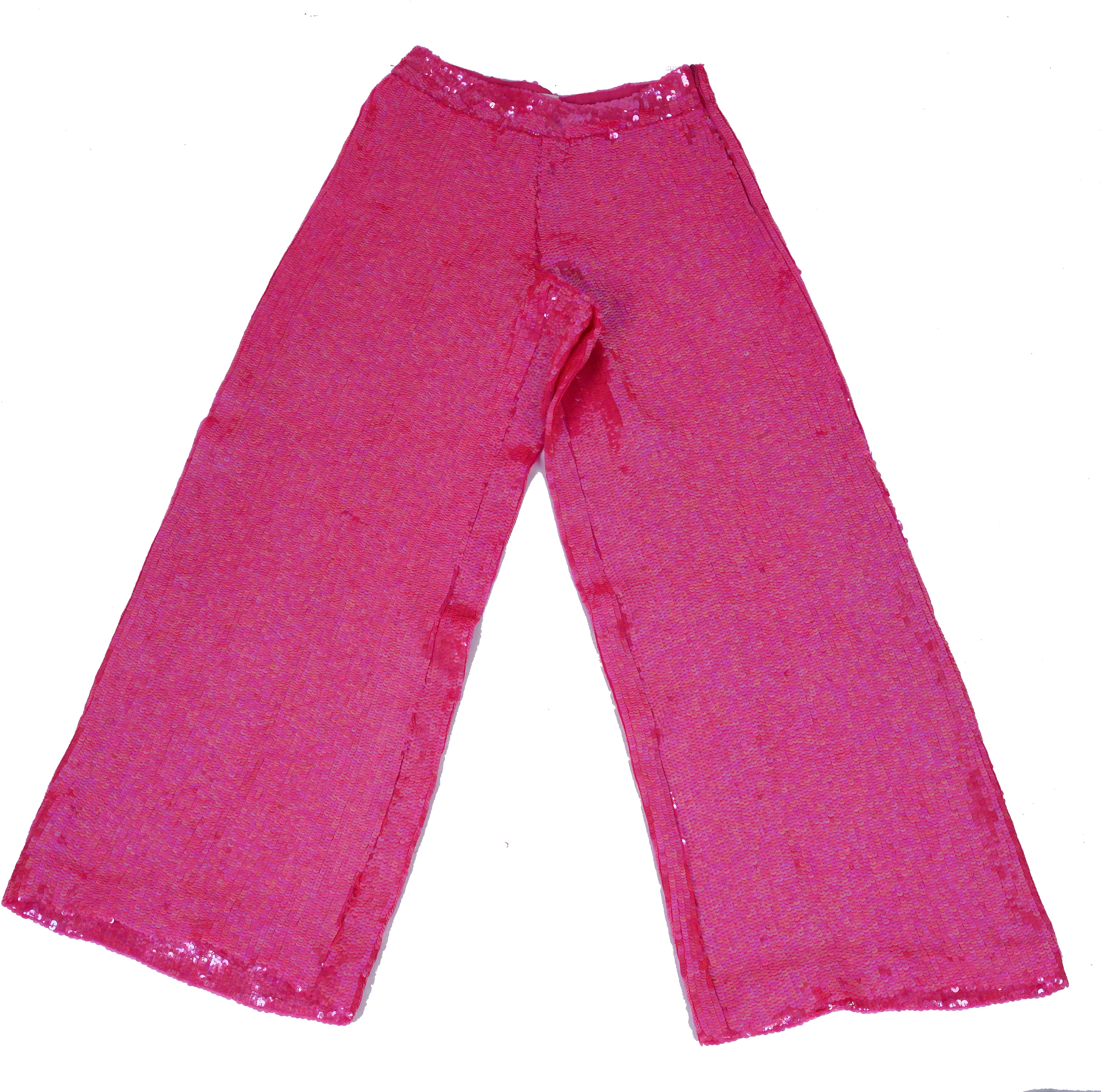 Ampio pantalone in seta fucsia