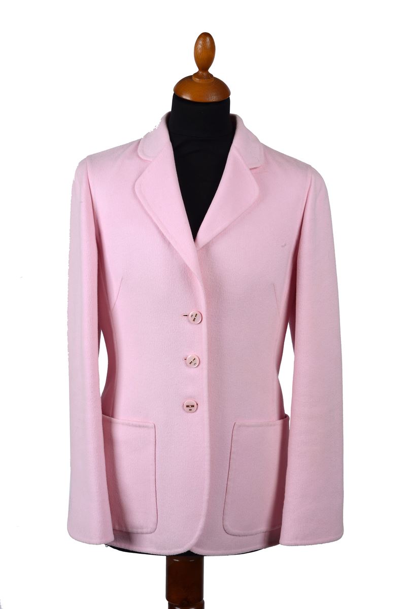 Giacca monopetto in lana rosa tg 34 francese