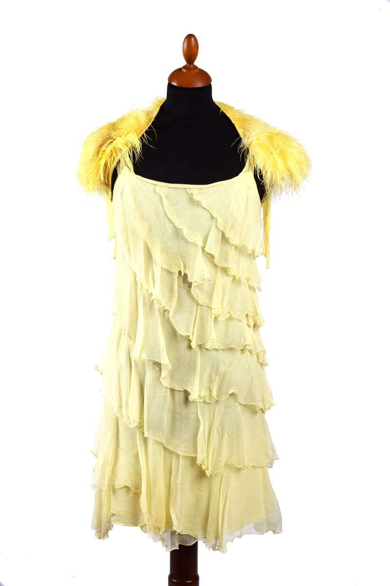 Abito da cocktail in chiffon giallo