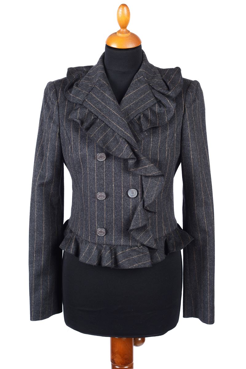 Completo in lana gessata grigia