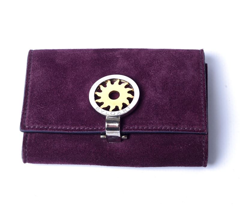 Portachiavi in camoscio viola