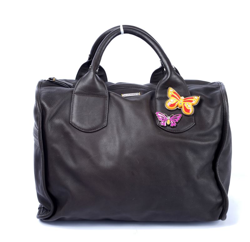 Borsa a mano in pelle marrone