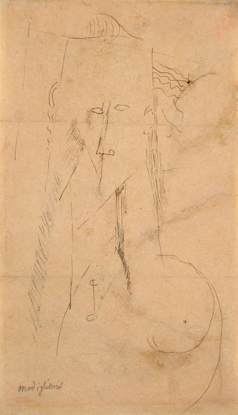 Amedeo Modigliani - Ritratto di Donna (recto); Ritratto di Uomo (verso)