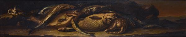 Scuola Napoletana, XVII sec. - Trionfo di pescato